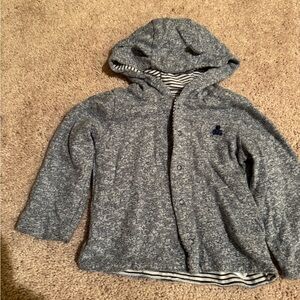 Baby GAP Blue Button Up Hoodie Sweatshirt with Bear Ears